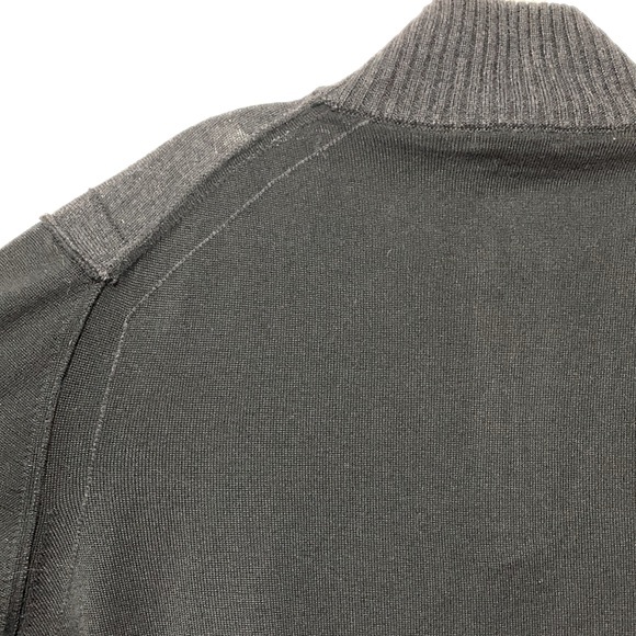 CODICE quarter zip merino wool blend sweater gray front bodice black back men’s - Picture 6 of 12